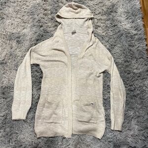 Cream cardigan from Abercrombie with hood